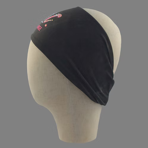 Stretchy Headband H. B. I. C. with Aurora Borealis Crystals (Sku5499)