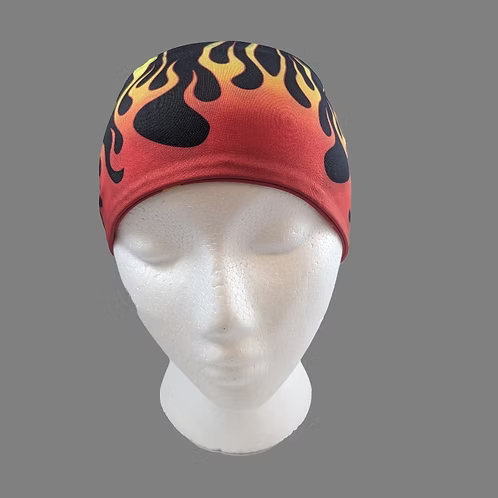 Stretchy Headband Orange Flames no crystals (Sku5509)