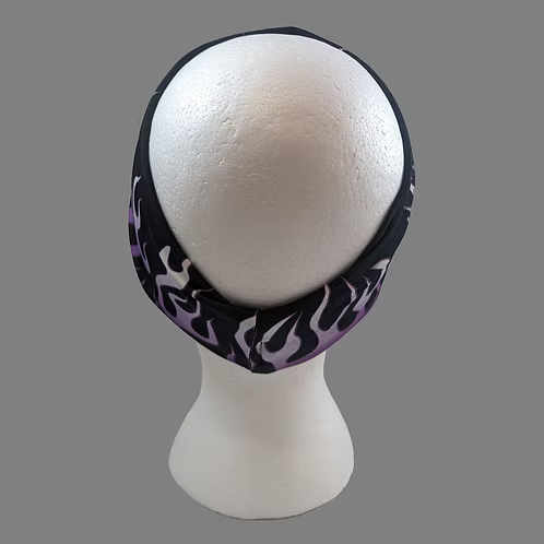 Stretchy Headband Purple Flames with Aurora Borealis Crystals (Sku5502)