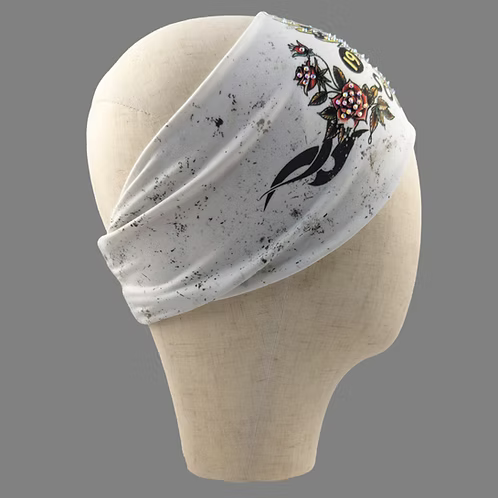 Stretchy Headband Sturgis Skull with Aurora Borealis Crystals (Sku5504)