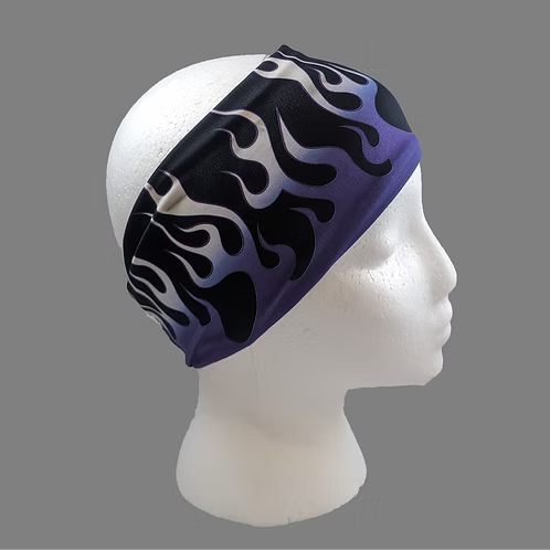 Stretchy Headband Purple Flames no crystals (Sku5510)