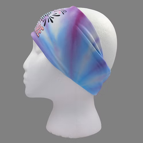 Stretchy Headband Messy Hair Don't Care with Aurora Borealis Crystals (Sku5498)