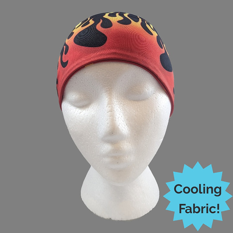 Stretchy Headband Orange Flames no crystals (Sku5509)