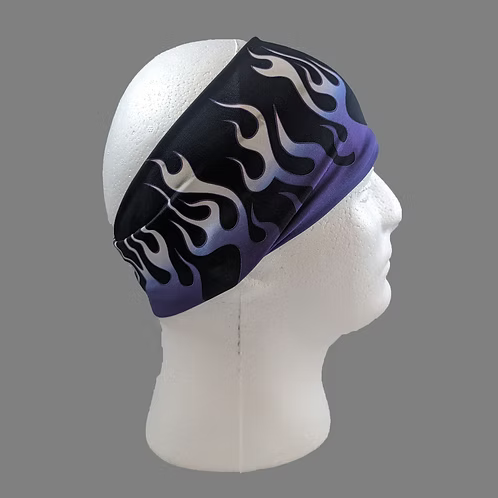 Stretchy Headband Purple Flames no crystals (Sku5510)