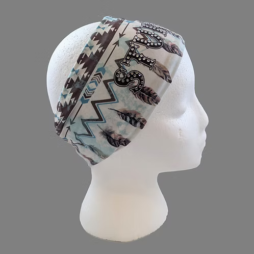 Stretchy Headband Sturgis SD with Aurora Borealis Crystals (Sku5503)