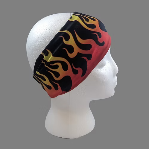 Stretchy Headband Orange Flames no crystals (Sku5509)