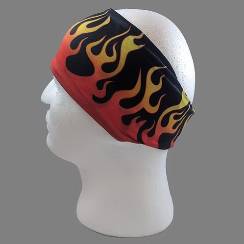 Stretchy Headband Orange Flames no crystals (Sku5509)