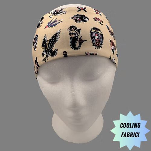 Stretchy Headband Plain Tattoo print (Sku5460)