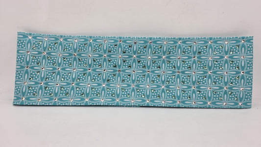 EXTRA BLING - Turquoise Petals Bandana with Caribbean Sea and Diamond Clear Austrian Crystals (sku6384)