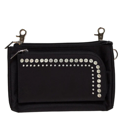 STUDDED DURABLE CANVAS HIP PURSE