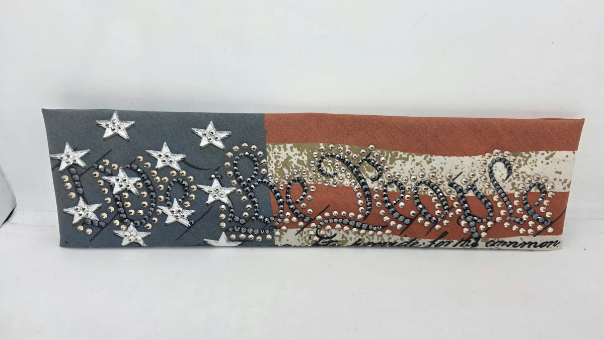 Super LeeAnnette We The People Bandana with Black, Honey and Diamond Clear Austrian Crystals (S48205)