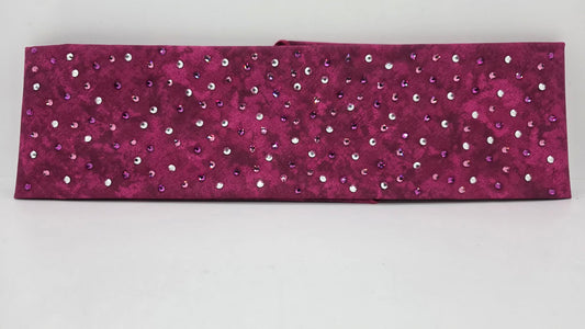 Marble Magenta Bandana with Dark Pink, Light Pink and Chrome Austrian Crystals (E60118)
