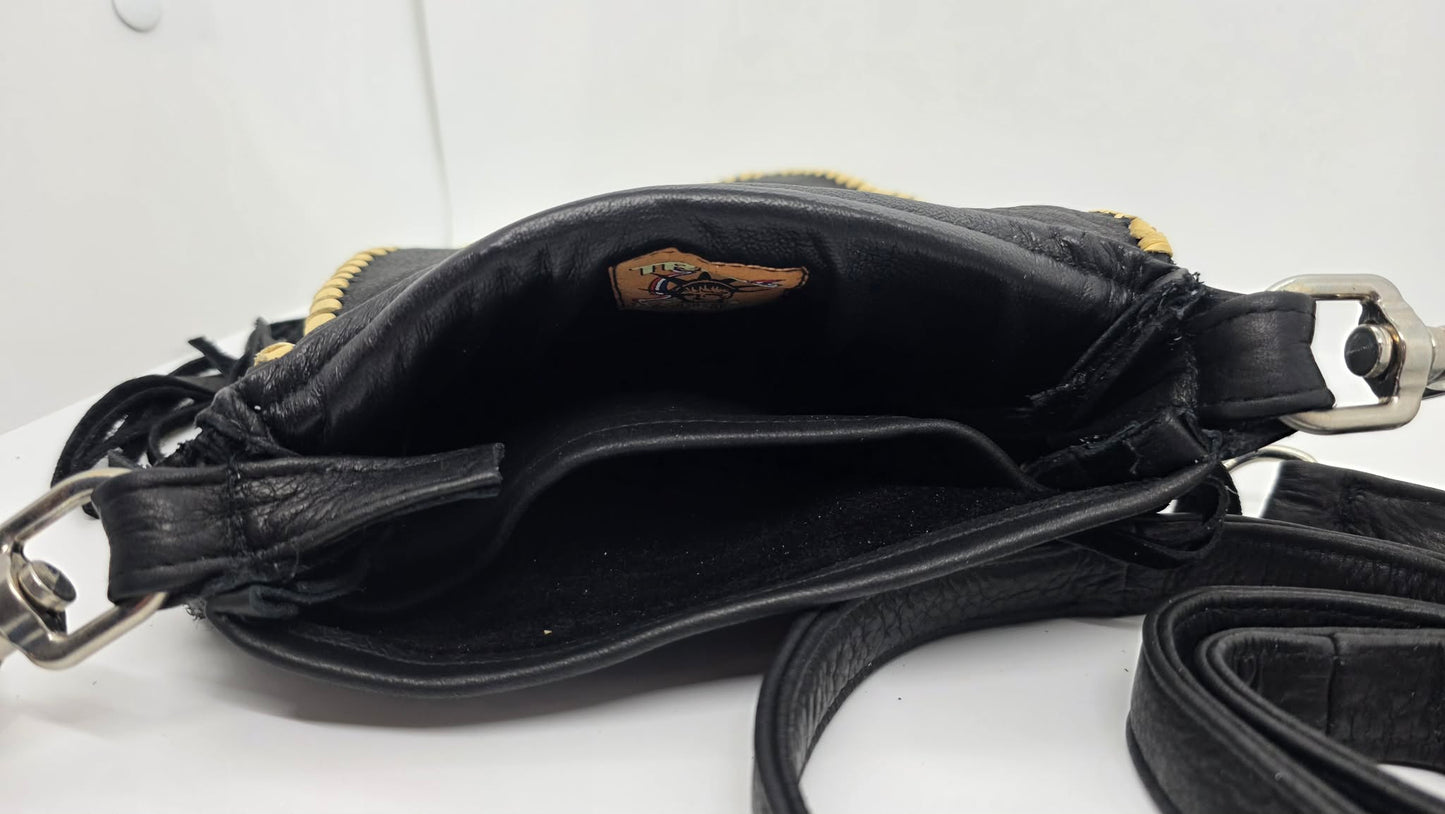 Black and Cream Buck Skin Purse