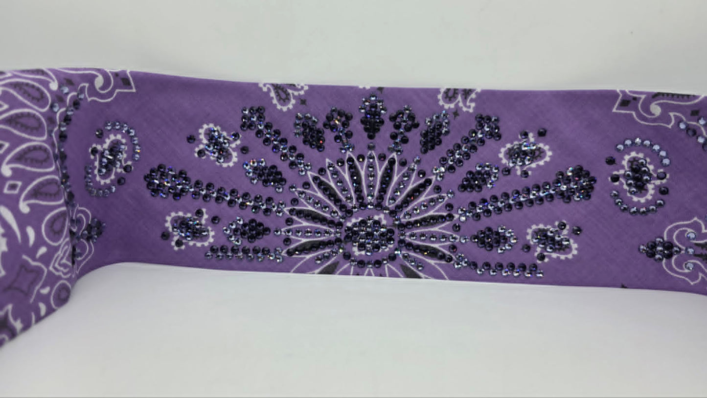 Super LeeAnnette Lavender Paisley Bandana with Purple Velvet and Lavender Austrian Crystals (S48171)
