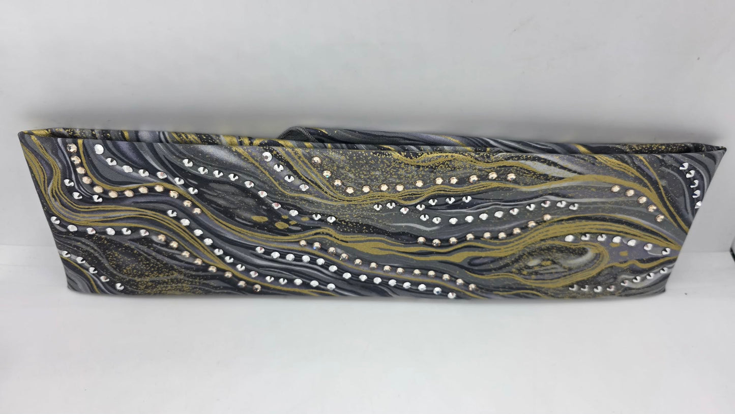 Silver Fox Bandana with Chrome and Honey Austrian Crystals (E60121)