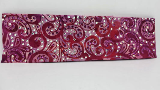LeeAnnette Pink Batik Bandana with Fuchsia and Aurora Borealis Austrian Crystals (L40225)
