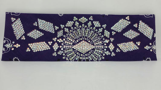 Super LeeAnnette Purple Paisley Bandana with Aurora Borealis Austrian Crystals (S48145)