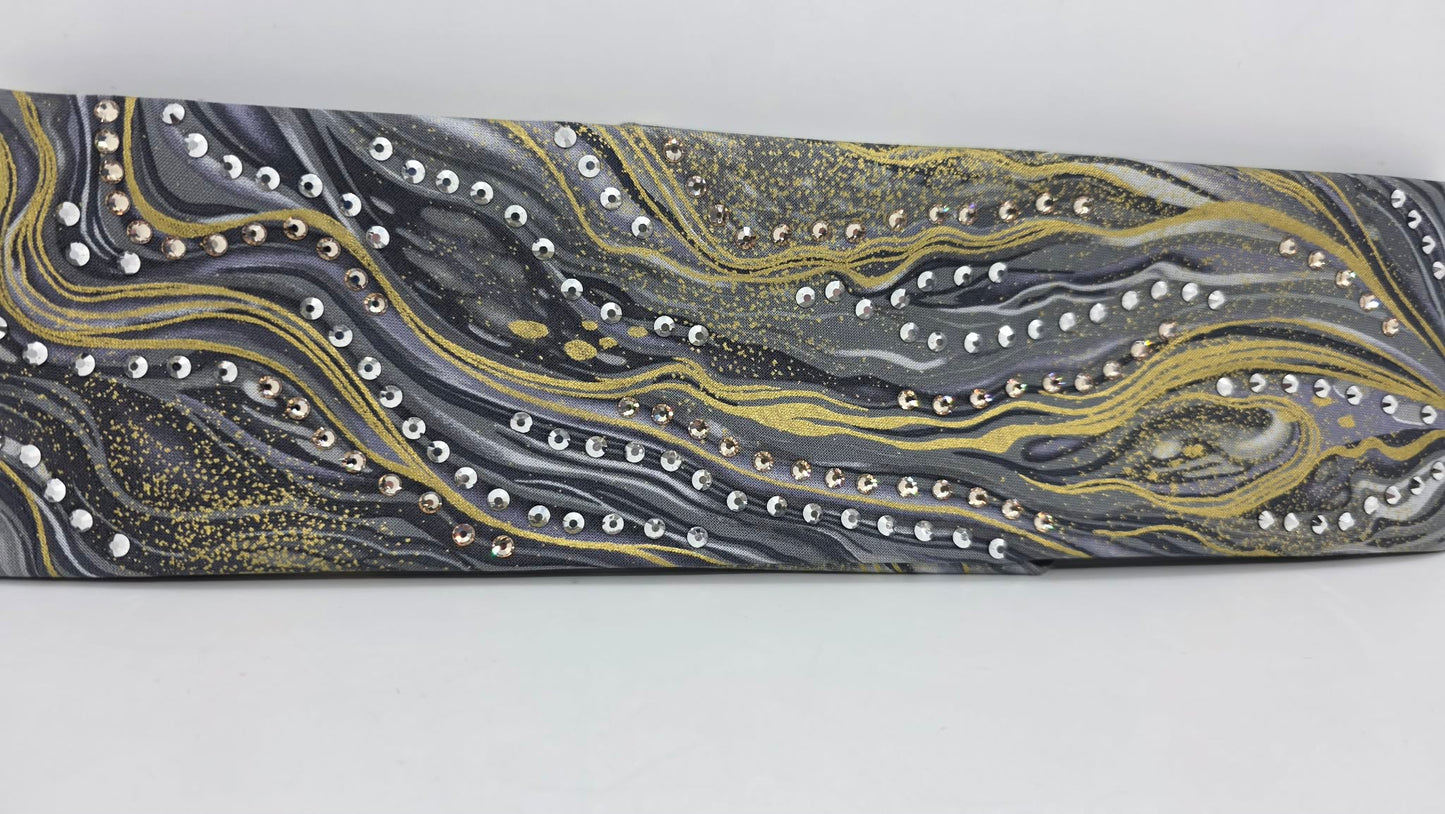 Silver Fox Bandana with Chrome and Honey Austrian Crystals (E60121)