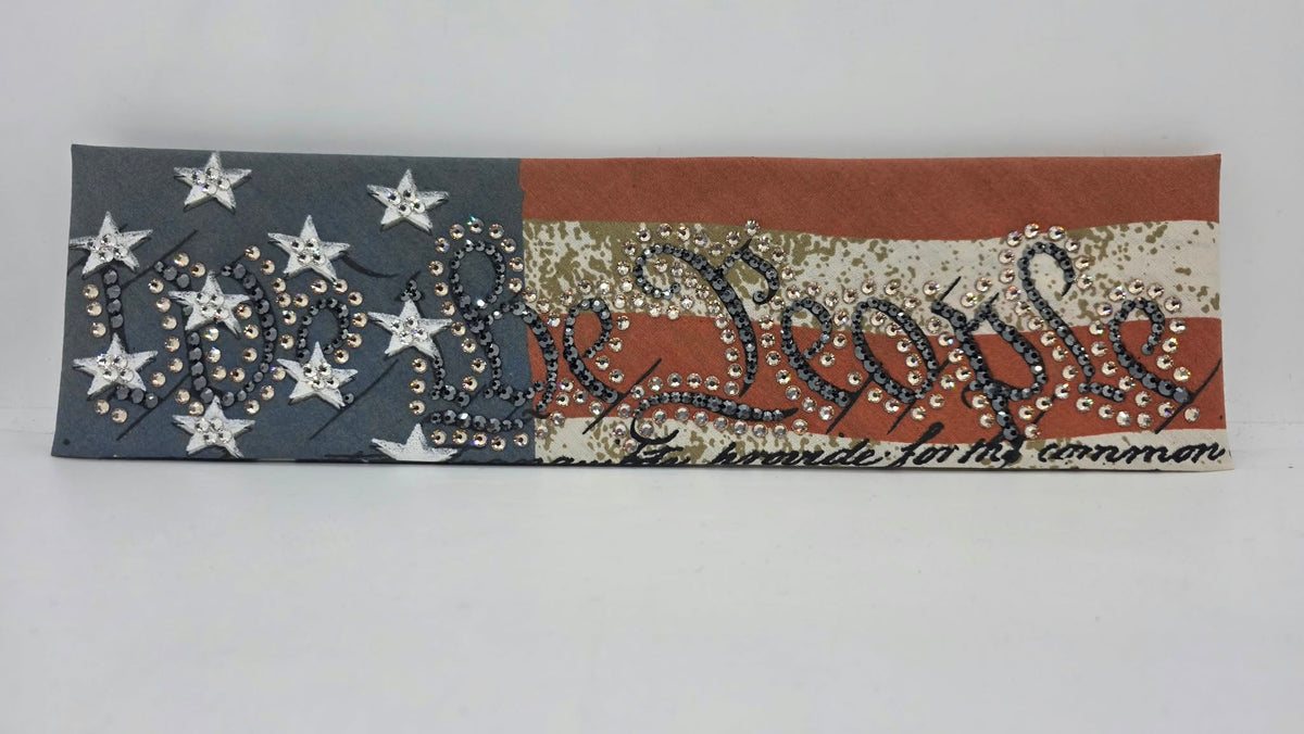 Super LeeAnnette We The People Bandana with Black, Honey and Diamond Clear Austrian Crystals (S48205)
