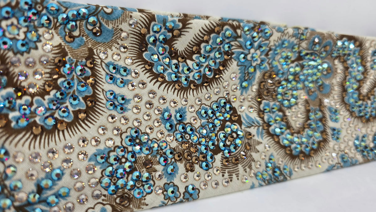 Super LeeAnnette Flower Dragon Bandana with Dark Red Shimmer, Honey and Brown Austrian Crystals (S48206)