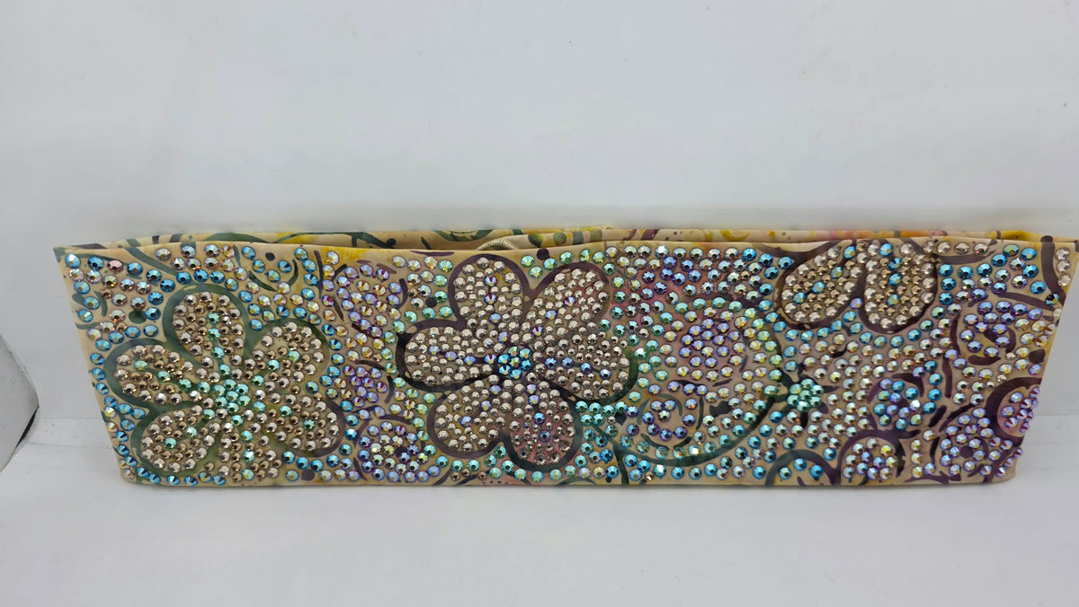 Super Duper LeeAnnette Batik Flowers Bandana with Multi-color Austrian Crystals (D49512)
