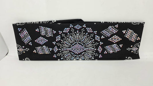 Super LeeAnnette Black Paisley Bandana with Red Shimmer and Black Austrian Crystals (S480100)