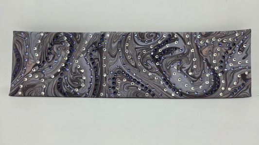 LeeAnnette Purple Marble Bandana with Dark Purple, Light Purple and Clear Austrian Crystals (L40224)