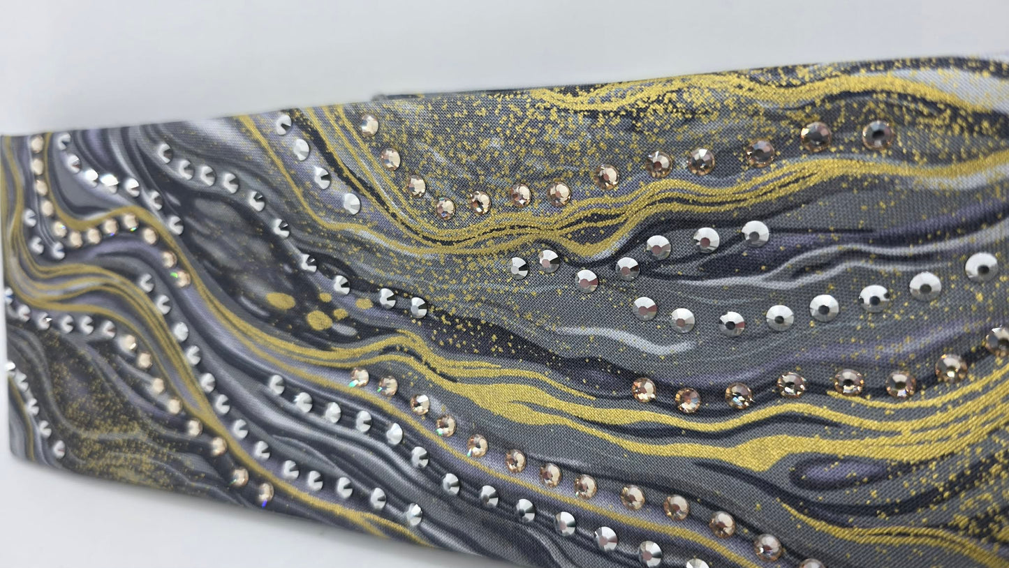 Silver Fox Bandana with Chrome and Honey Austrian Crystals (E60121)