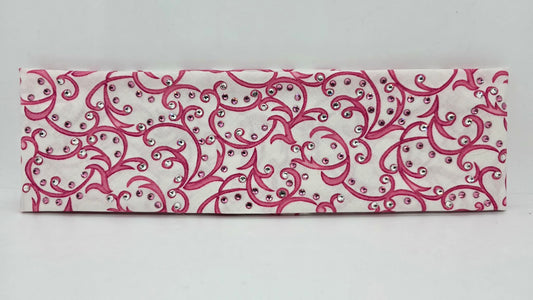 Pink Scroll Bandana with Light Pink and Diamond Clear Austrian Crystals (E60122)