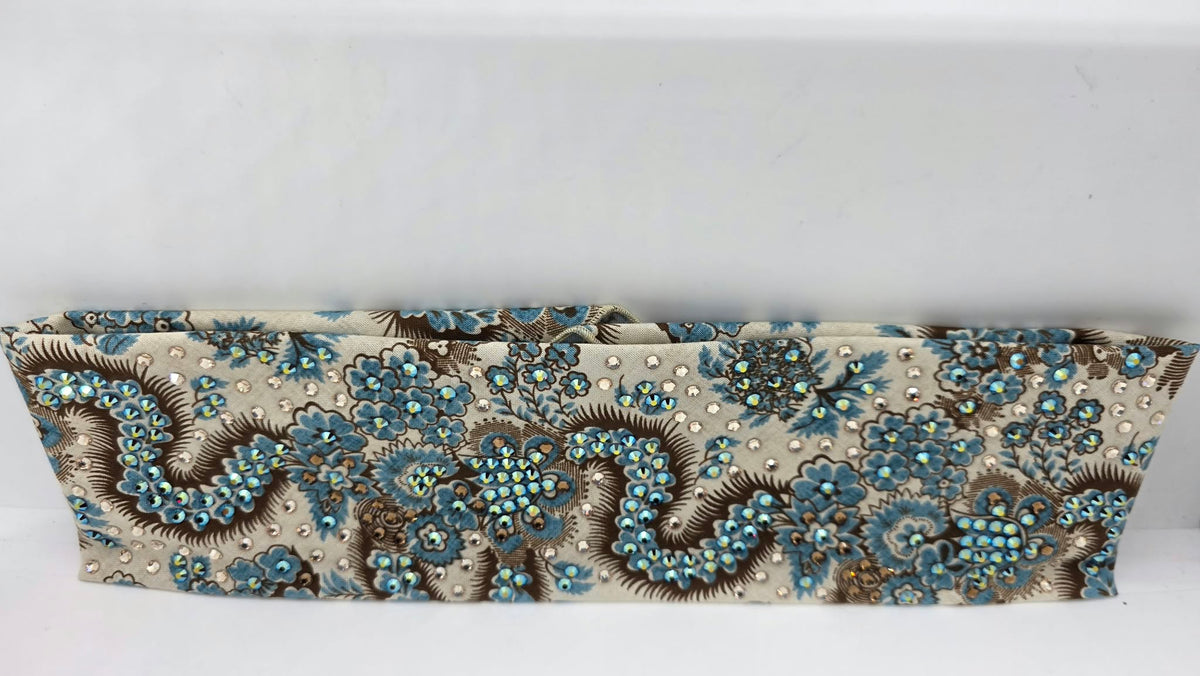 LeeAnnette Flower Dragon Bandana with Dark Red Shimmer, Honey and Brown Austrian Crystals (L40296)