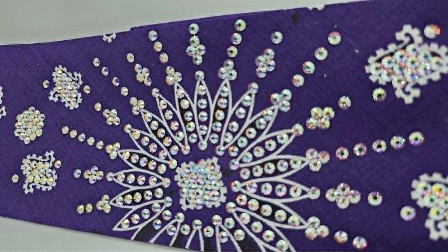 LeeAnnette Purple Paisley Bandana with Aurora Borealis Austrian Crystals (L40235)