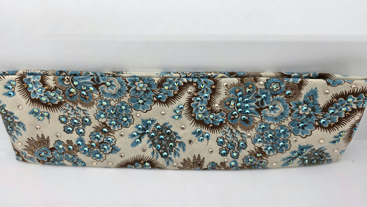 Flower Dragon Bandana with Dark Red Shimmer, Honey and Brown Austrian Crystals (E60177)