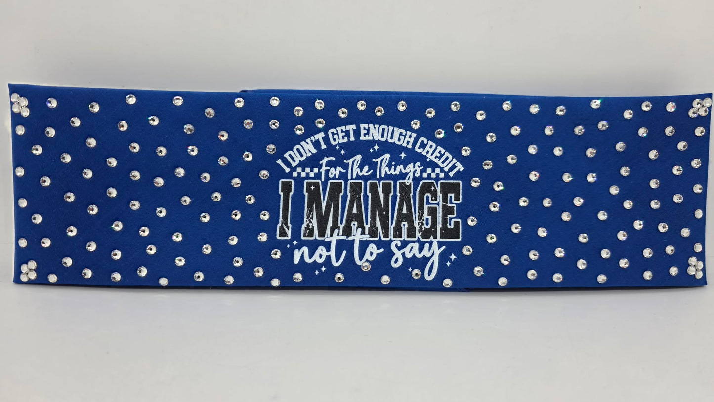 Blue Bandana - Things I manage not to Say with Diamond Clear Austrian Crystals (E60164)