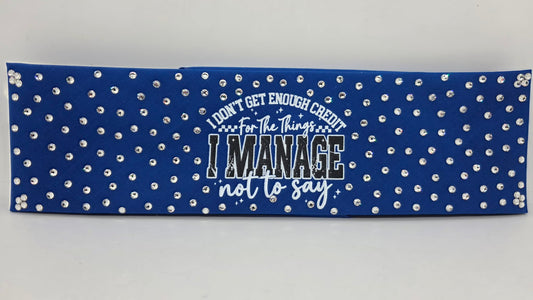 Blue Bandana - Things I manage not to Say with Diamond Clear Austrian Crystals (E60164)