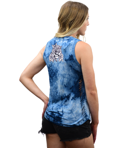 Roses and Wings Blue Tank