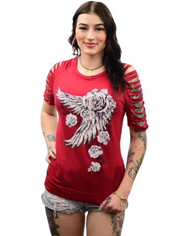 White Roses Crimson Red Shirt