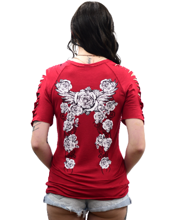 White Roses Crimson Red Shirt