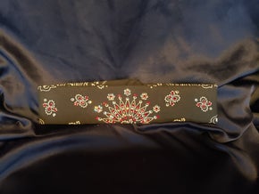 Narrow Black Paisley with Red and Diamond Clear Austrian Crystals (sku2067)