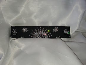 Narrow Black Paisley with Aurora Borealis and Diamond Clear Austrian Crystals (Sku2076)