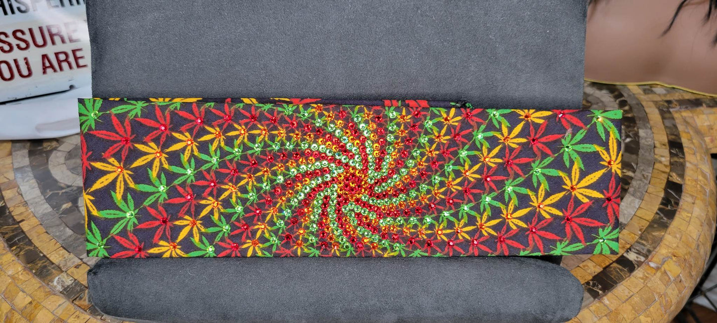 LeeAnnette Spiral Hemp with Red, Orange and Peridot Austrian Crystals (sku4242)