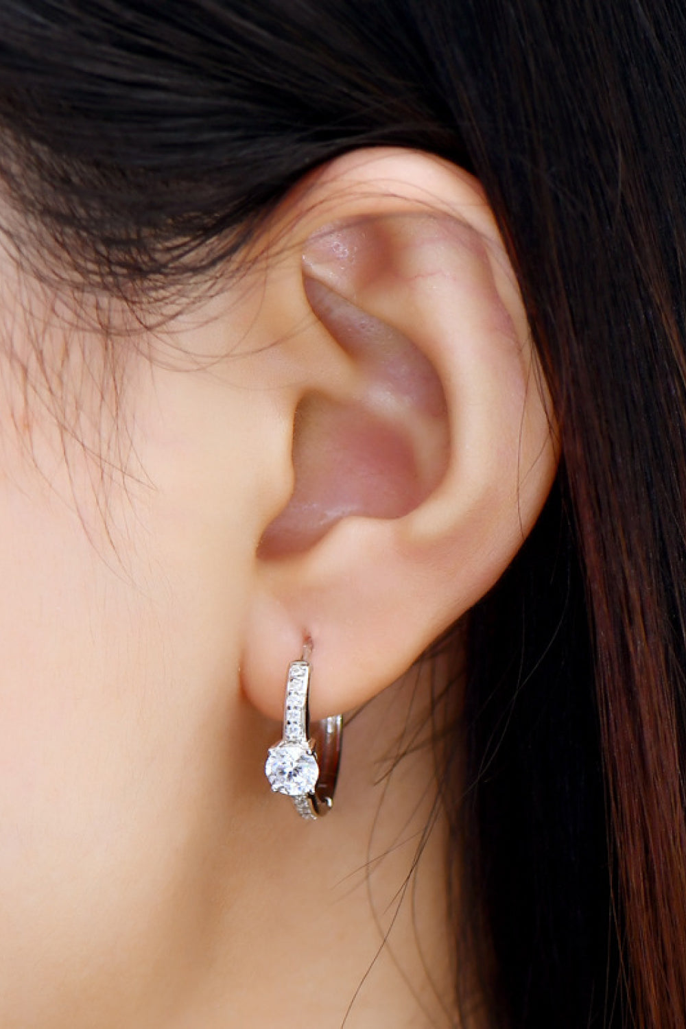 Brilliantly Shining 1 Carat Moissanite Platinum-Plated Earrings