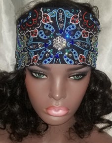 LeeAnnette Blue Indian with Dark Blue, Turquoise and Diamond Clear Austrian Crystals (Sku4015)