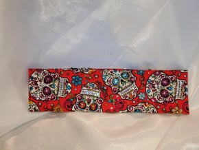 LeeAnnette  Red Sugar Skull Bandana with multi colored Austrian Crystals (Sku4022)