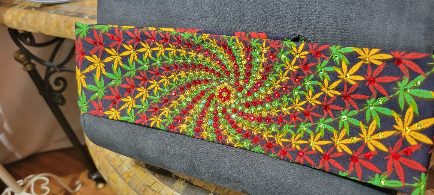 LeeAnnette Spiral Hemp with Red, Yellow and Peridot Austrian Crystals (sku4240)