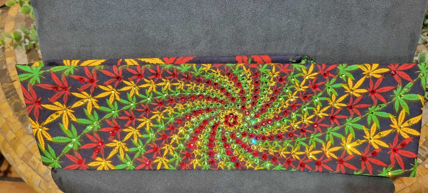 LeeAnnette Spiral Hemp with Red, Yellow and Peridot Austrian Crystals (sku4240)