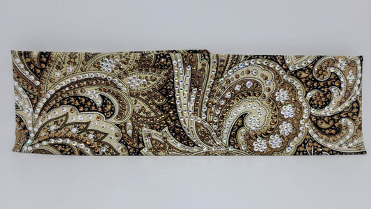 Super LeeAnnette Brown Paisley with Brown and Diamond Clear Austrian Crystals (sku4279)