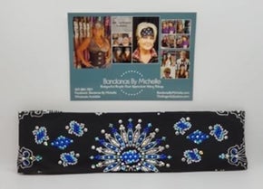 LeeAnnette Black Paisley with Blue, Turquoise and Diamond Clear Swarovski Crystals (Sku4359)