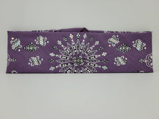 LeeAnnette Plum Paisley with Black and Aurora Borealis Austrian Crystals (SKU4387)