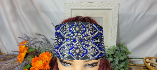 Super LeeAnnette Tribal with Blue and Diamond Clear Austrian Crystals (sku4553)