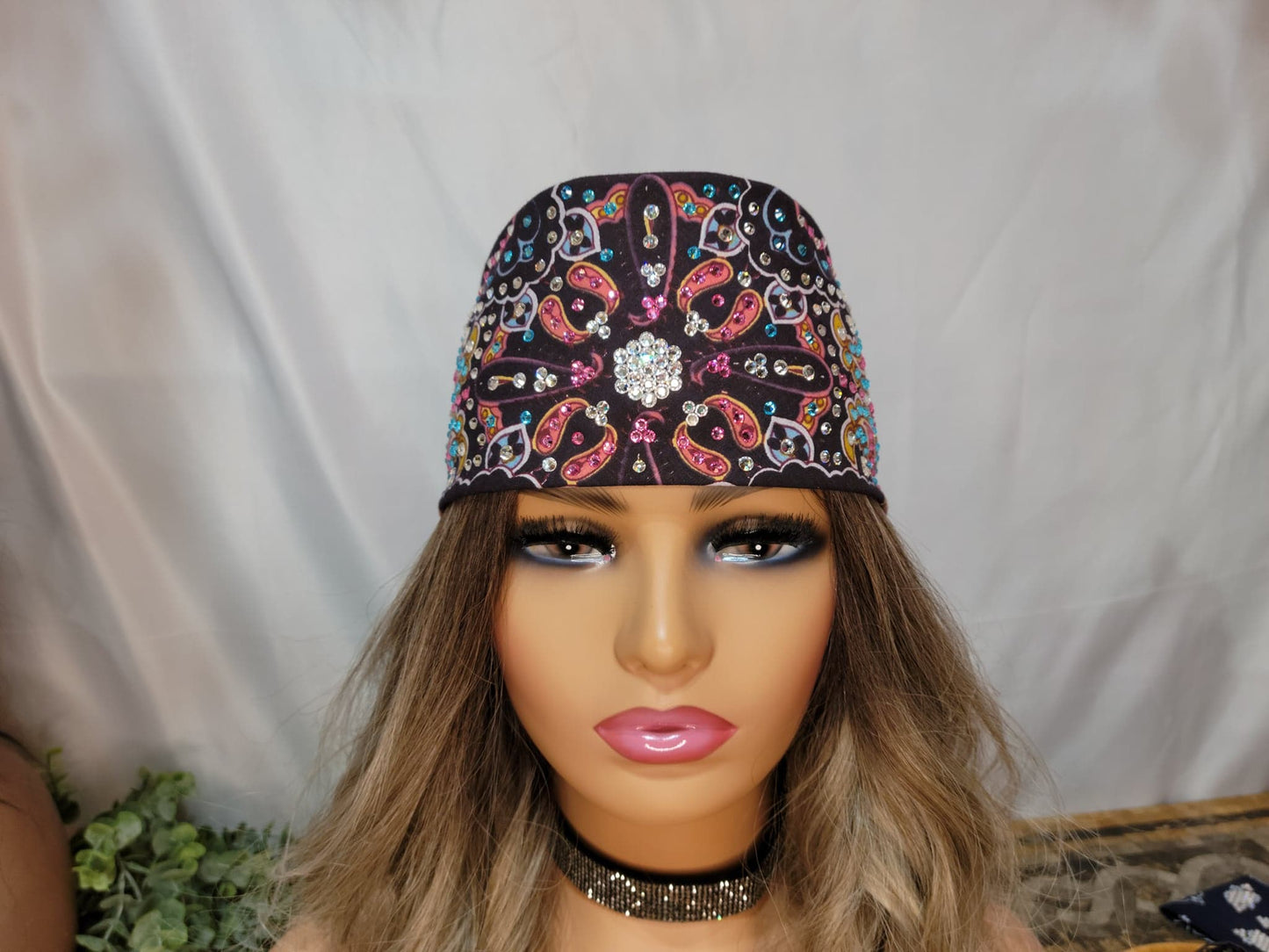LeeAnnette Coral Indian with Pink, Turquoise and Diamond Clear Crystals (Sku4655)